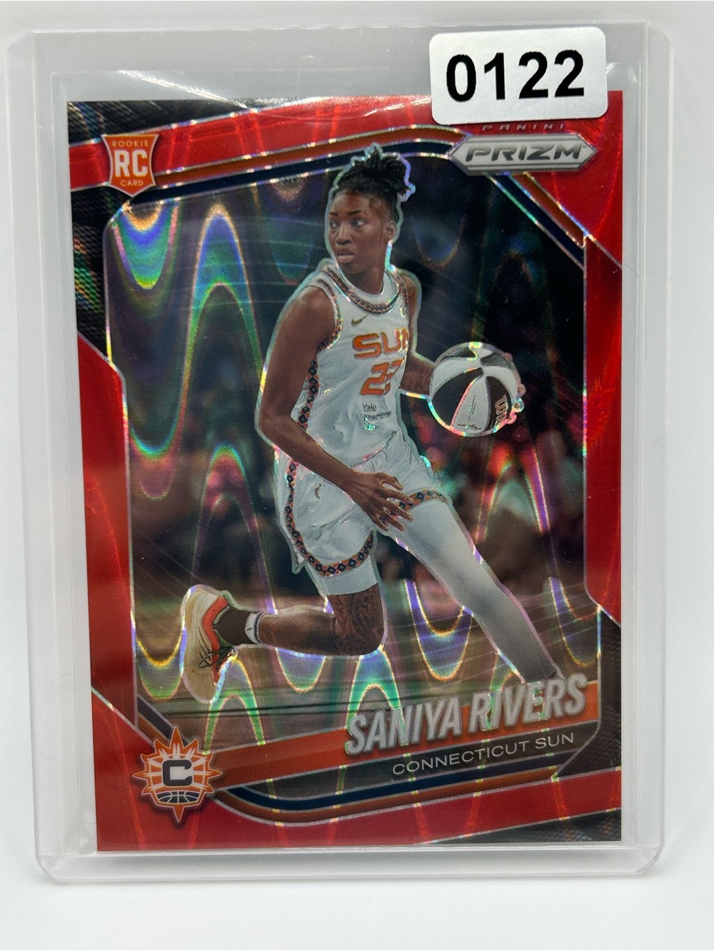 Saniya Rivers Connecticut Sun Prizm Rookie Basketball Card - Red/Holo 064/249